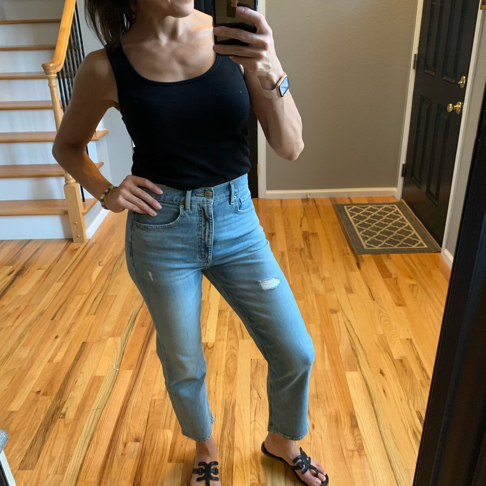 Ann Taylor LOFT High Waist Straight Leg Crop